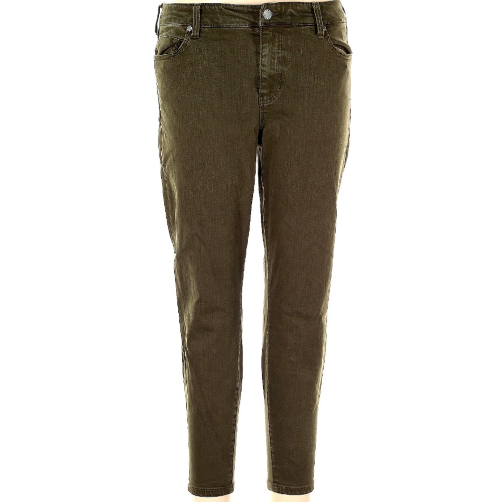 Liverpool Los Angeles size 12 petite green skinny crop jeans